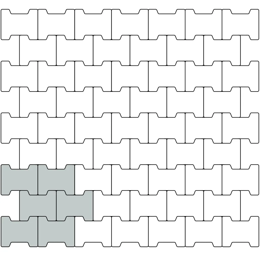 Схема укладки брусчатки Гантель Pro вариант 1