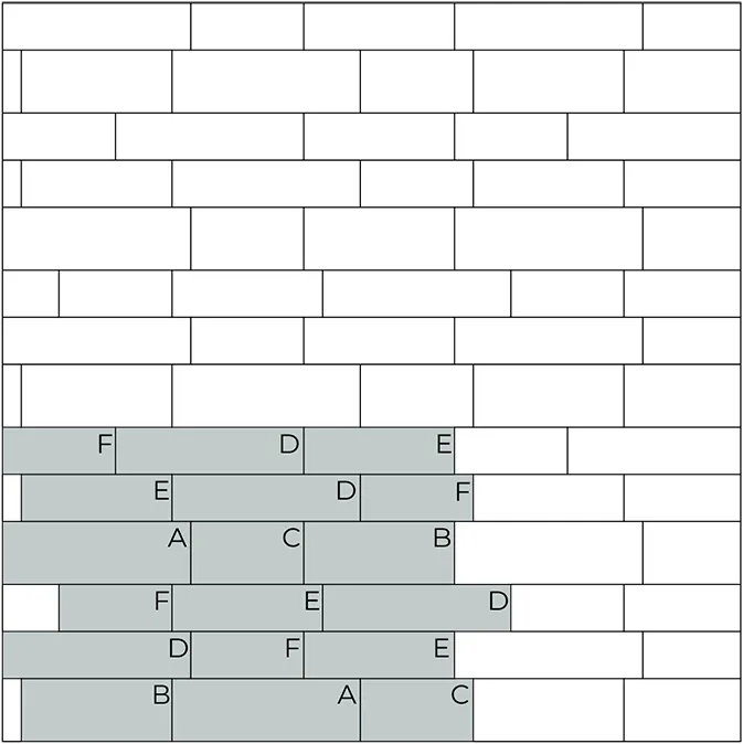 Схема укладання тротуарної плити Доміні варіант 1