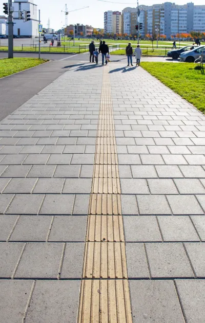 Квадрат тактильний А (полоси) колір: Жовтий