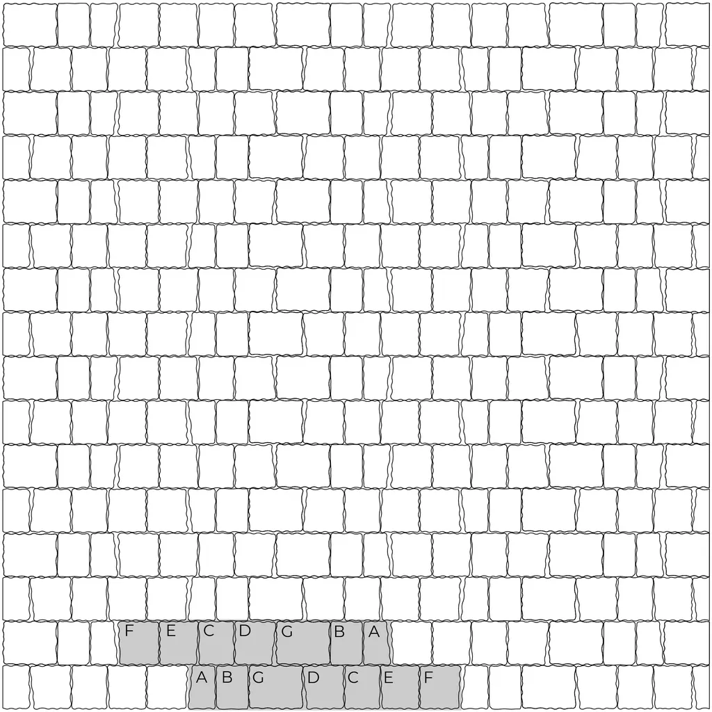 Схема укладки Австрийской брусчатки вариант 1