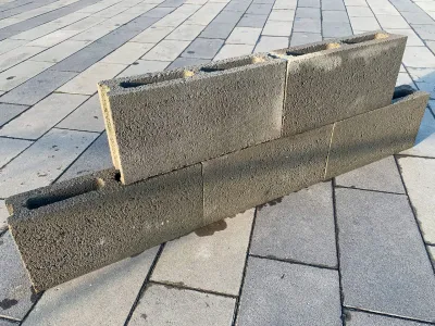 Бетонный блок для перегородки цвет: Cерый