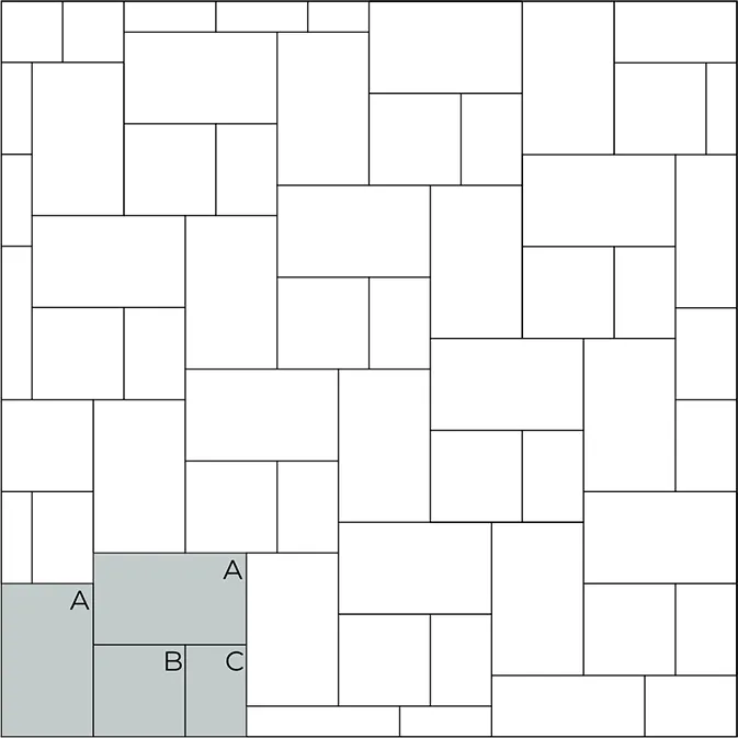 Схема укладки тротуарной плиты Модо вариант 1