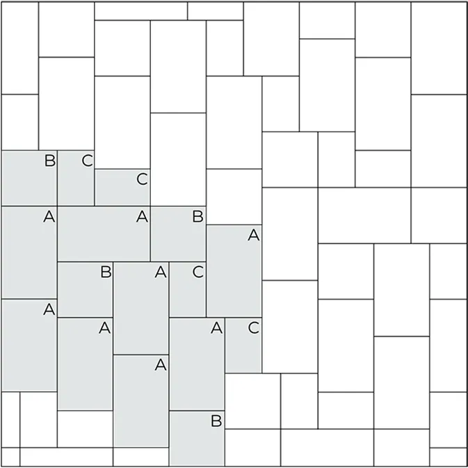 Схема укладки тротуарной плиты Модо вариант 3