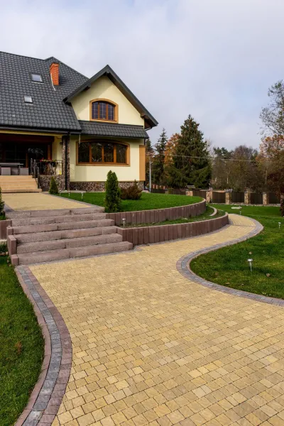 Брусчатка австрийская цвет: Коричневый, Черный, Горчичный