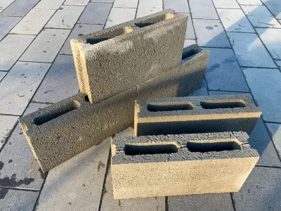 Бетонный блок для перегородки цвет: Cерый