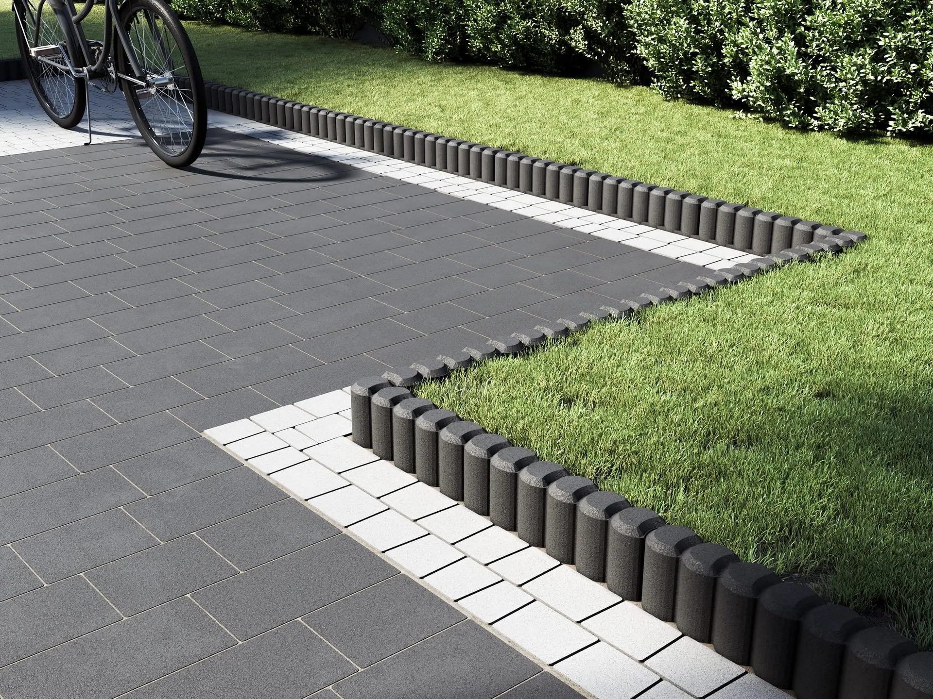 Палисад полумесяц мини цвет: Черный / Поребрик полумесяц цвет: Черный - фото 1