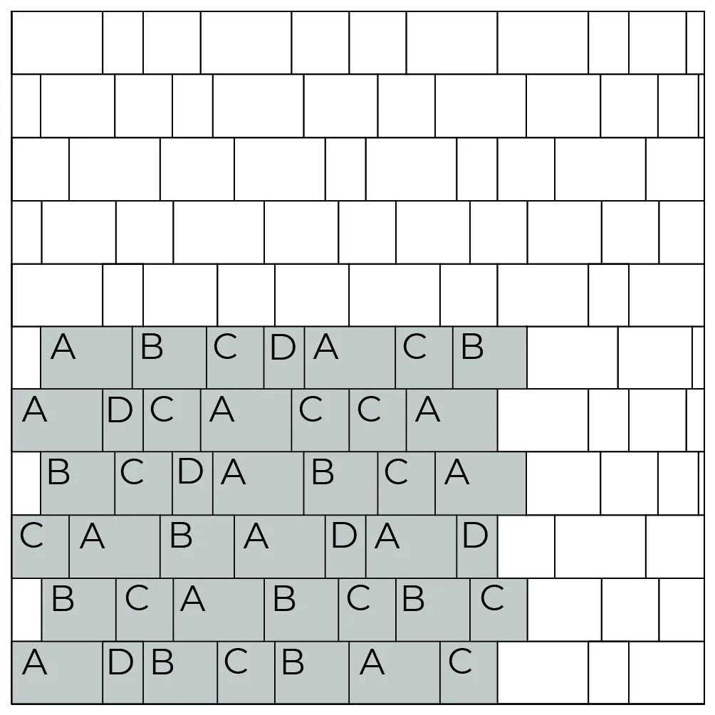 Схема укладання бруківки Римський камінь варіант 1