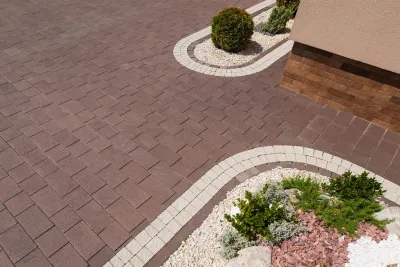 Брусчатка австрийская цвет: Белый / Романо цвет: Коричневый