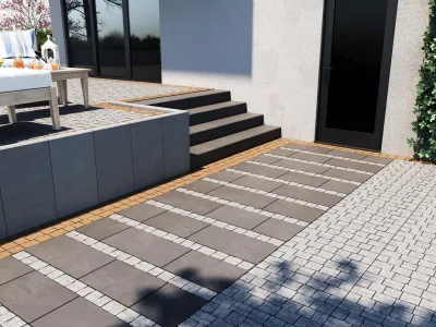 Страда цвет: Арагон, Коралл / L-стенка цвет: Cерый / Ступенька цвет: Черный / Новатор 6 цвет: Черный