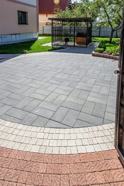 Брусчатка австрийская цвет: Терракотовый, Белый / Футуро цвет: Cерый