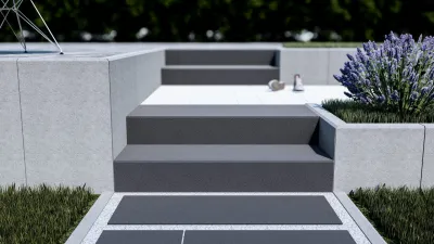 L-стенка цвет: Cерый / Ступенька цвет: Черный