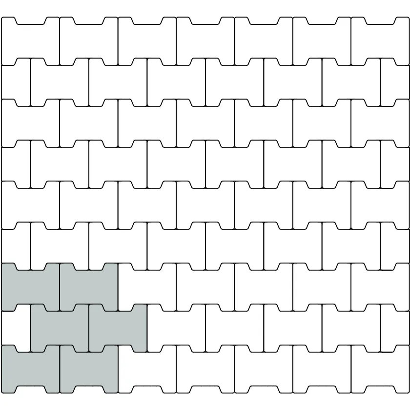 Схема укладки тротуарной плитки Гантель вариант 1